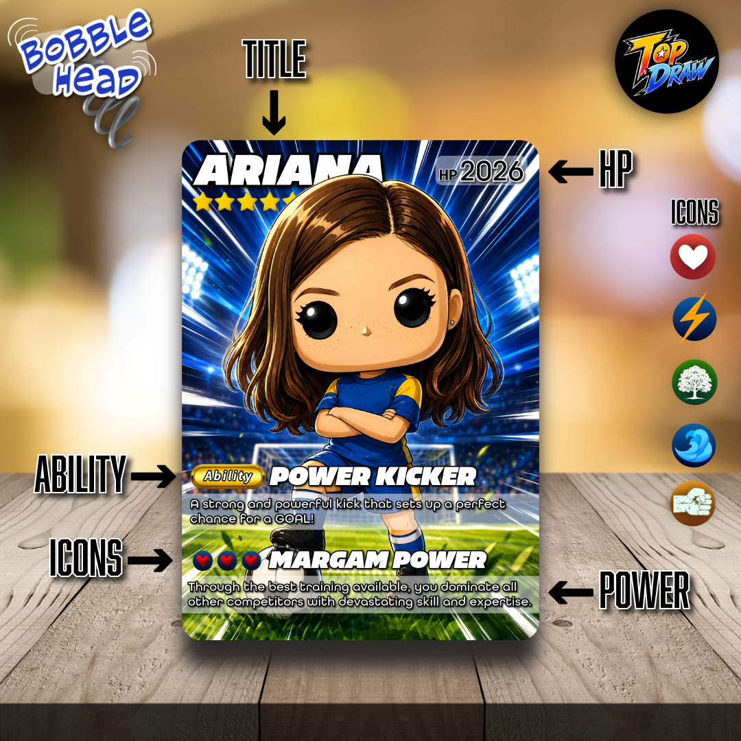 BOBBLE HEAD STYLE - Custom Trading Card
